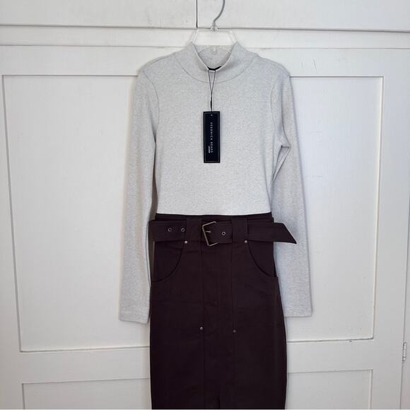 NWT Veronica Beard Morrisey Dress In Oatmeal Brown XS - Picture 3 of 9